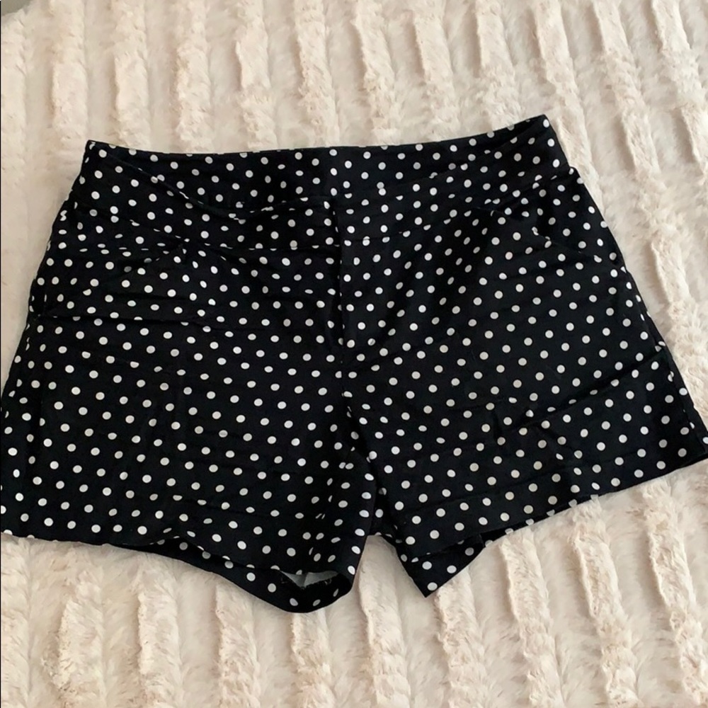 INC black shorts with white polka dots